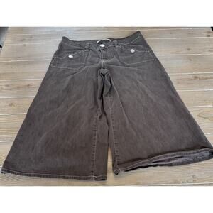 Sergio Valente Jeans Women’s Vintage Wide Leg Capri Goucho Brown Size 12